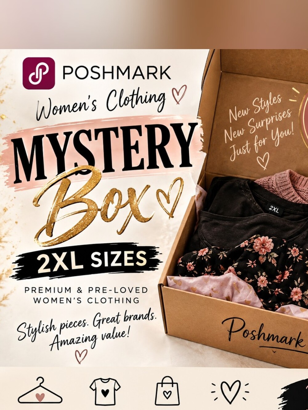 Mystery Box Women's Accessories - Black and Pink Floral
